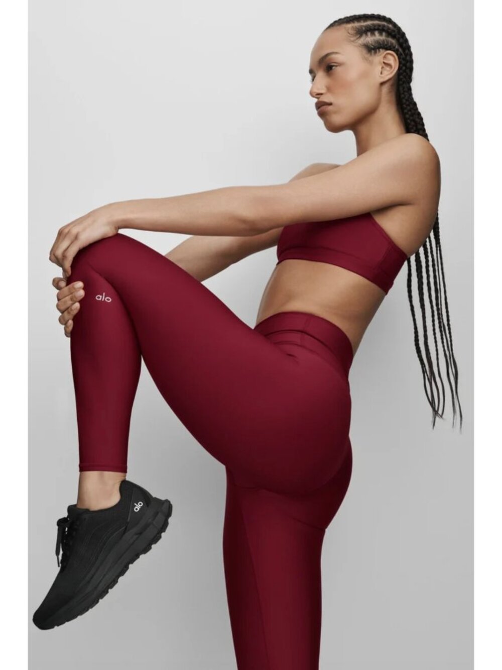 Alo Yoga Wine Red High Waist Airlift Minimal Athleisure Workout Gym Leggings